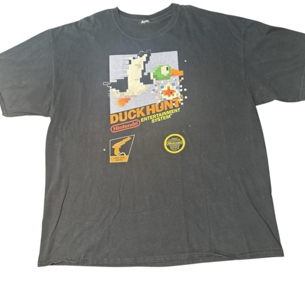 Nintendo Duck Hunt NES Light Gun Y2K T-Shirt‎ Black XXL 3XL Fit